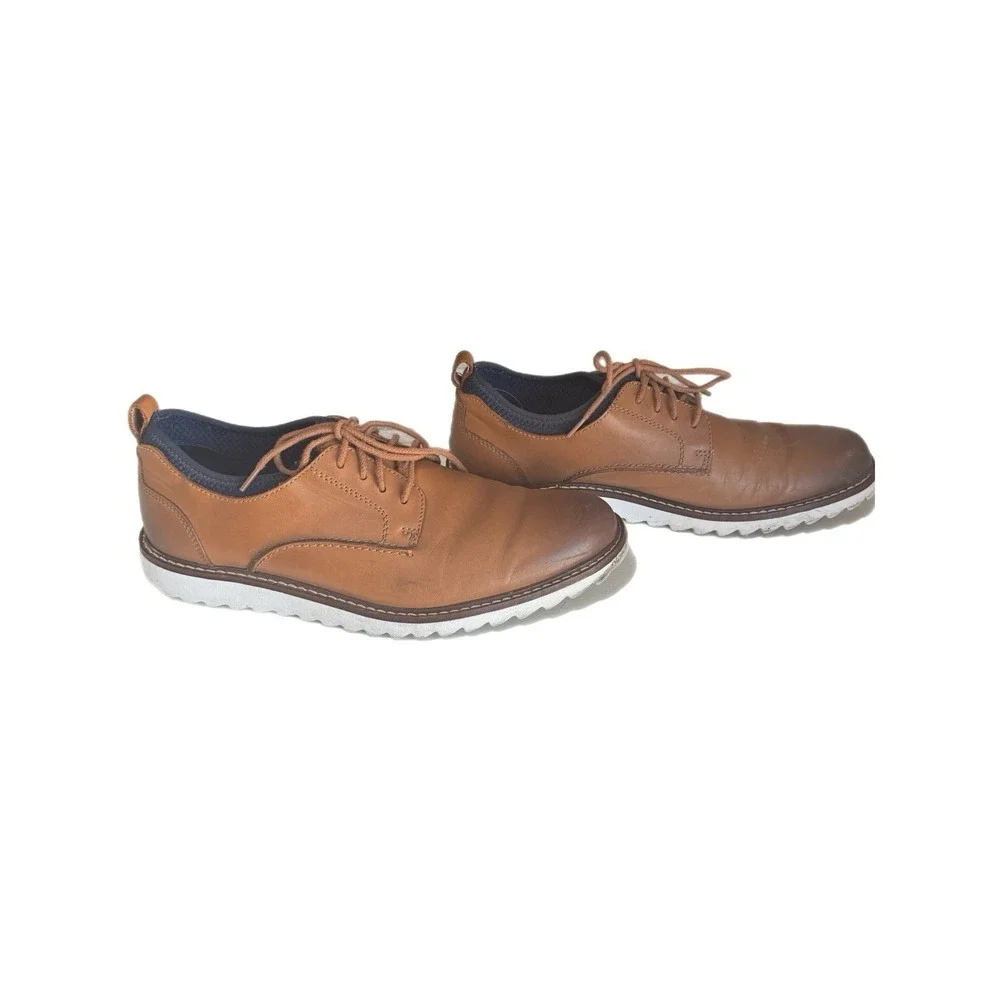 JOHNSTON & MURPHY DRESS SHOES MEN'S 9.5M DUNCAN PLAIN TOE‎ TAN LEATHER 5910826